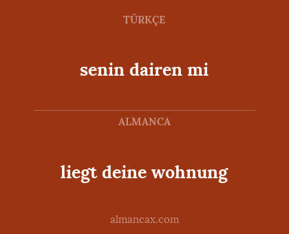 senin dairen mi - liegt deine wohnung
