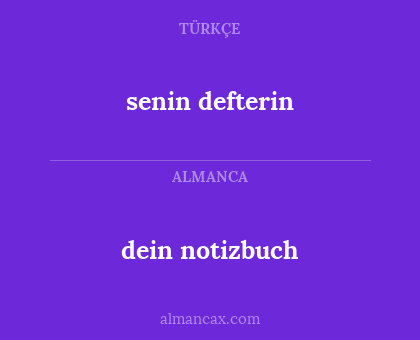 dein notizbuch - senin defterin