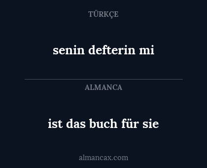 senin defterin mi - ist das buch für sie