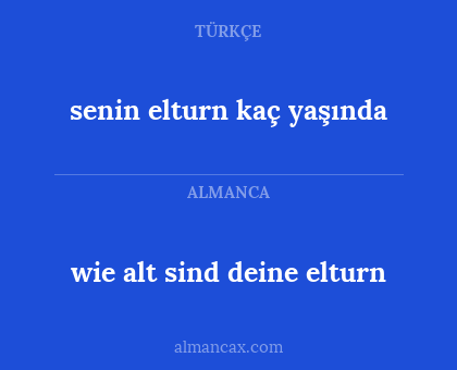 senin elturn kaç yaşında - wie alt sind deine elturn