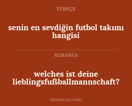 senin en sevdiğin futbol takımı hangisi - welches ist deine lieblingsfußballmannschaft?