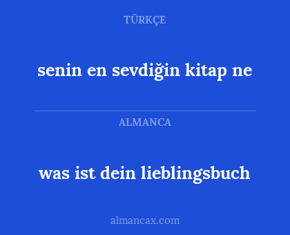 was ist dein lieblingsbuch - senin en sevdiğin kitap ne