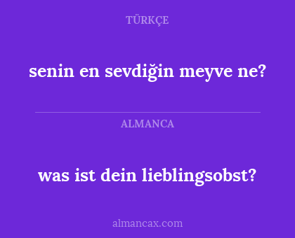 was ist dein lieblingsobst? - senin en sevdiğin meyve ne?