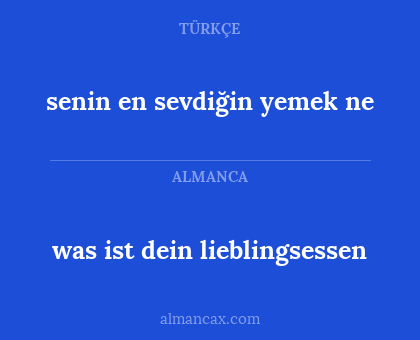 was ist dein lieblingsessen - senin en sevdiğin yemek ne