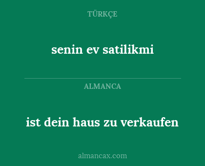 senin ev satilikmi - ist dein haus zu verkaufen