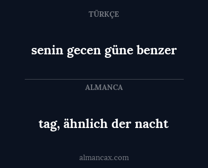 senin gecen güne benzer - tag, ähnlich der nacht
