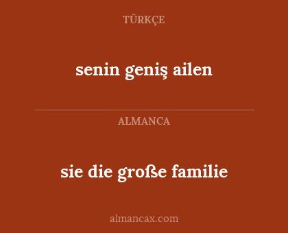 senin geniş ailen - sie die große familie