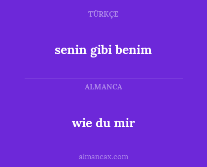 senin gibi benim - wie du mir