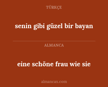 senin gibi güzel bir bayan - eine schöne frau wie sie