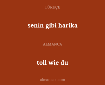 toll wie du - senin gibi harika