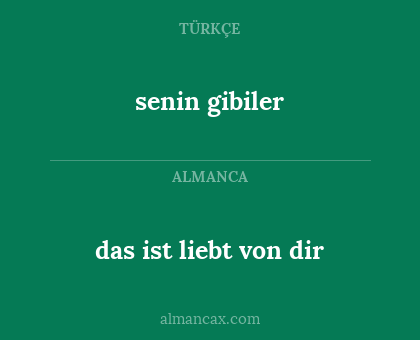 das ist liebt von dir - senin gibiler