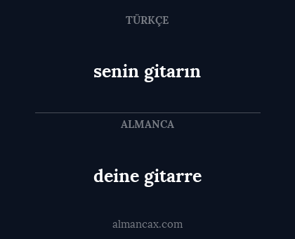 deine gitarre - senin gitarın