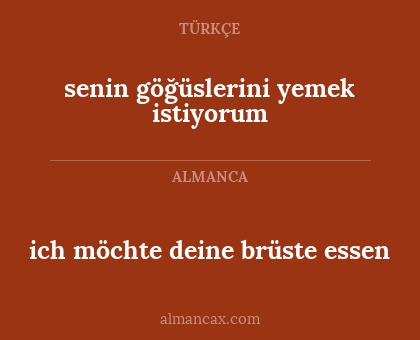 senin göğüslerini yemek istiyorum - ich möchte deine brüste essen