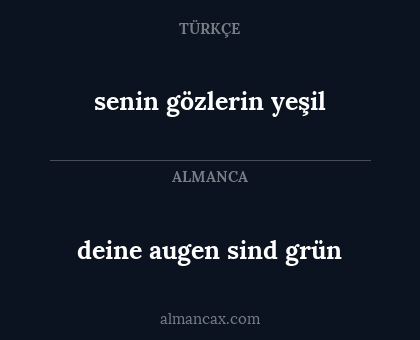 senin gözlerin yeşil - deine augen sind grün