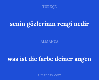 senin gözlerinin rengi nedir - was ist die farbe deiner augen