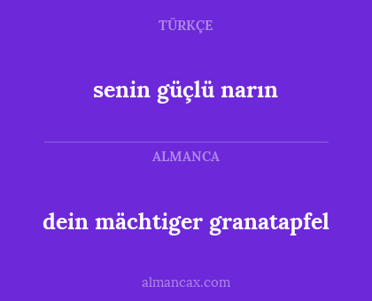 dein mächtiger granatapfel - senin güçlü narın