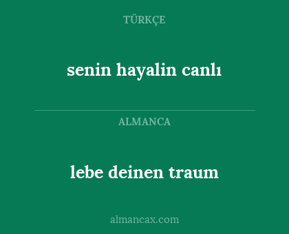 senin hayalin canlı - lebe deinen traum