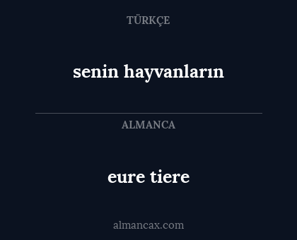 senin hayvanların - eure tiere