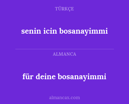 senin icin bosanayimmi - für deine bosanayimmi