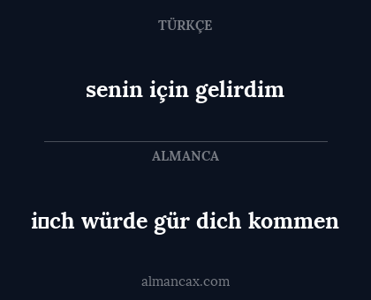 senin için gelirdim - i̇ch würde gür dich kommen