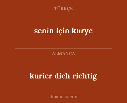 kurier dich richtig - senin için kurye