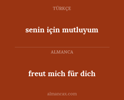 senin için mutluyum - freut mich für dich