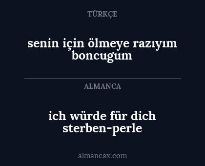 senin için ölmeye razıyım boncugum - ich würde für dich sterben-perle
