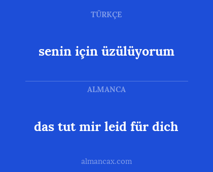 senin için üzülüyorum - das tut mir leid für dich
