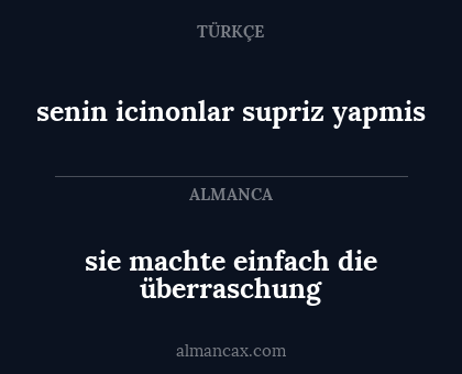 senin icinonlar supriz yapmis - sie machte einfach die überraschung