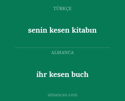 ihr kesen buch - senin kesen kitabın
