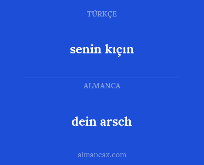 dein arsch - senin kıçın