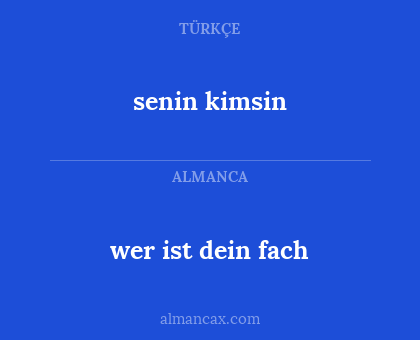 senin kimsin - wer ist dein fach