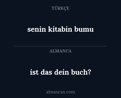 ist das dein buch? - senin kitabin bumu