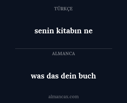 was das dein buch - senin kitabın ne