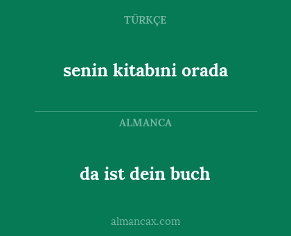 da ist dein buch - senin kitabıni  orada