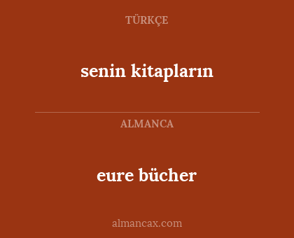 senin kitapların - eure bücher