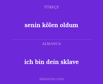 senin kölen oldum - ich bin dein sklave