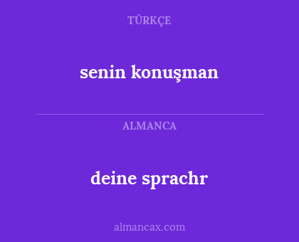 deine sprachr - senin konuşman