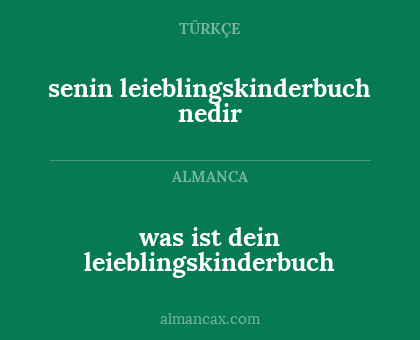 senin leieblingskinderbuch nedir - was ist dein leieblingskinderbuch