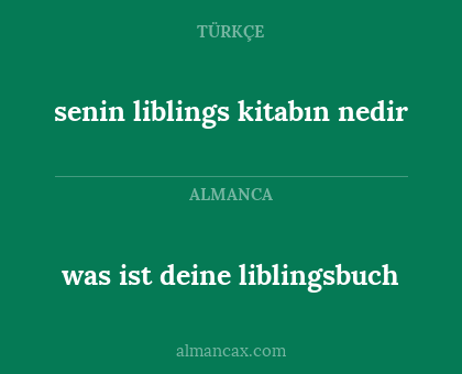 senin liblings kitabın nedir - was ist deine liblingsbuch