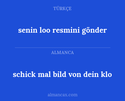 senin loo resmini gönder - schick mal bild von dein klo