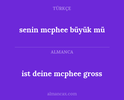 ist deine mcphee gross - senin mcphee büyük mü