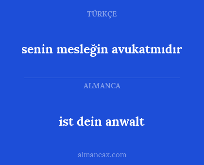 senin mesleğin avukatmıdır - ist dein anwalt