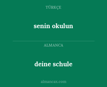 deine schule - senin okulun