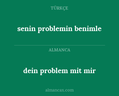 dein problem mit mir - senin problemin benimle