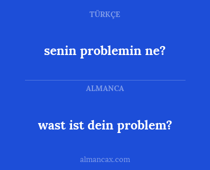 senin problemin ne? - wast ist dein problem?