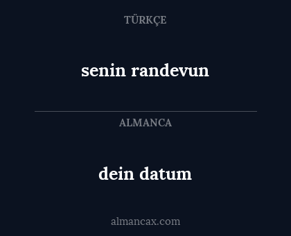 dein datum - senin randevun