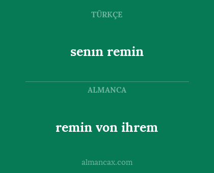 remin von ihrem - senın remin