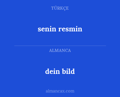 dein bild - senin resmin