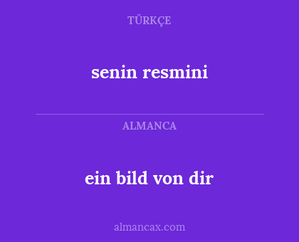 senin resmini - ein bild von dir